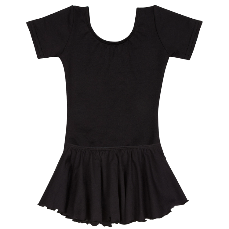 Black Short Sleeve Leotard for Toddler & Girls