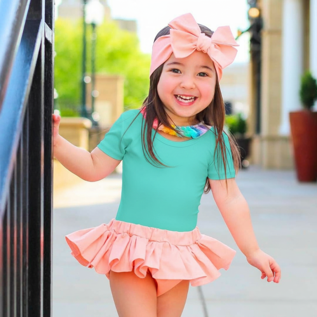 Short Sleeve Icy Turquoise Ballet Leotard