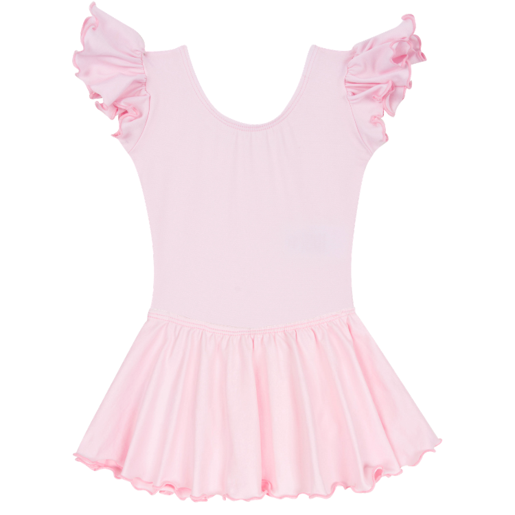 Short Flutter Sleeve Light Pink Leotard