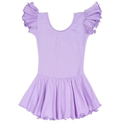 Lilac Purple Leotard with Flutter/Ruffle Short Sleeve for Toddler & Girls