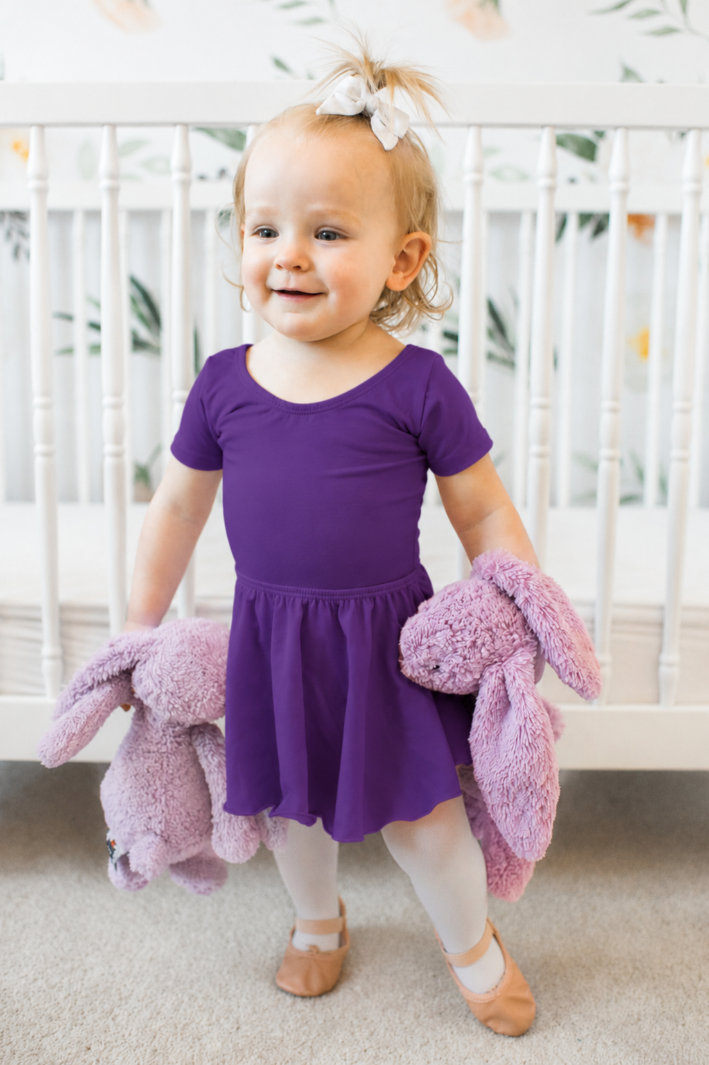 Purple Short Sleeve Leotard for Toddler & Girls
