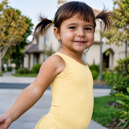 Light Yellow Sleeveless Tank Ballet Leotard
